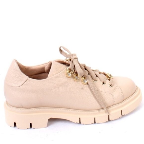 Luca Grossi 249 Beige Leather Platform Loafer Sneakers Shoes - Picture 3 of 8